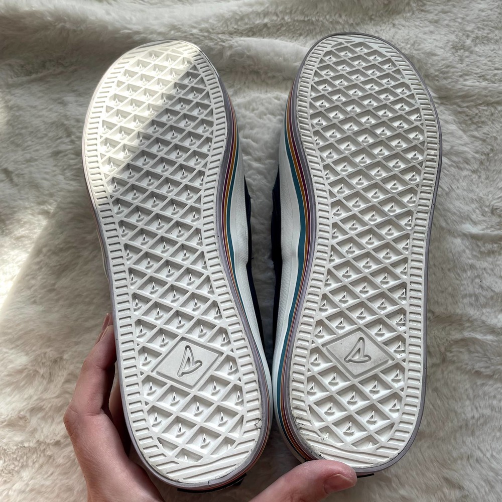 new Sperry Crest Twin Gore Platform Rainbow Stripe Slip On Sneaker size 11 - Picture 2 of 6